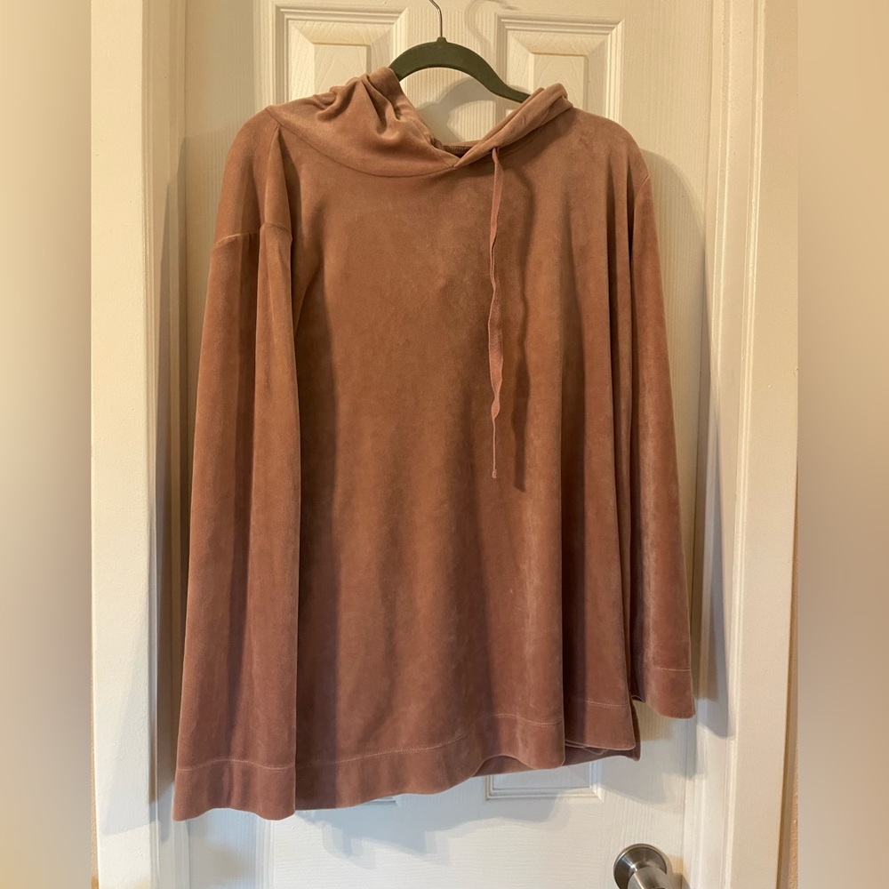 Cozy pink velvet hoodie